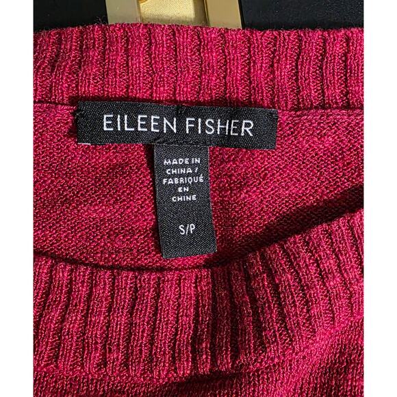 Eileen Fisher Linen Blend Red Sweater Size Small - Picture 4 of 6